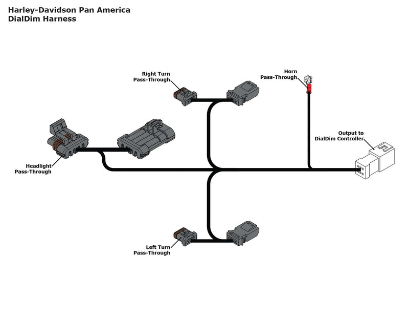 Denali DNL.WHS.21500 Denali plug and play DialDim kabelboom voor de Pan America RA1250 Kabelboom